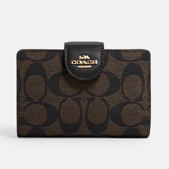 Coach Medium Corner Zip Wallet In Signature Canvas - Picture 10 of 11